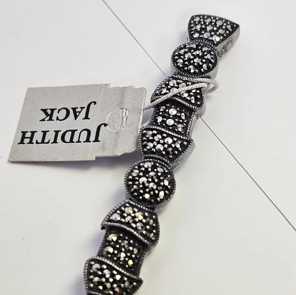 Judith Jack Art Deco Style Sterling Silver & Marcasites Bracelet! - Picture 2 of 6